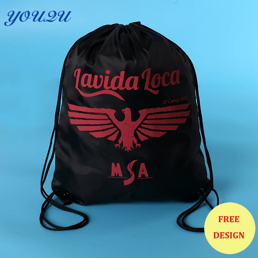Waterproof Polyester backpack bag Drawstring Bag