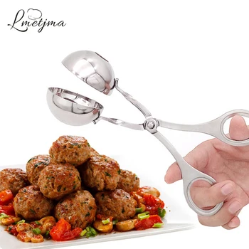 

LMETJMA Convenient Meatball Maker Stainless Steel Stuffed Meatball Maker Machine DIY Fish Meat Ball Maker Meatball Mold Tools