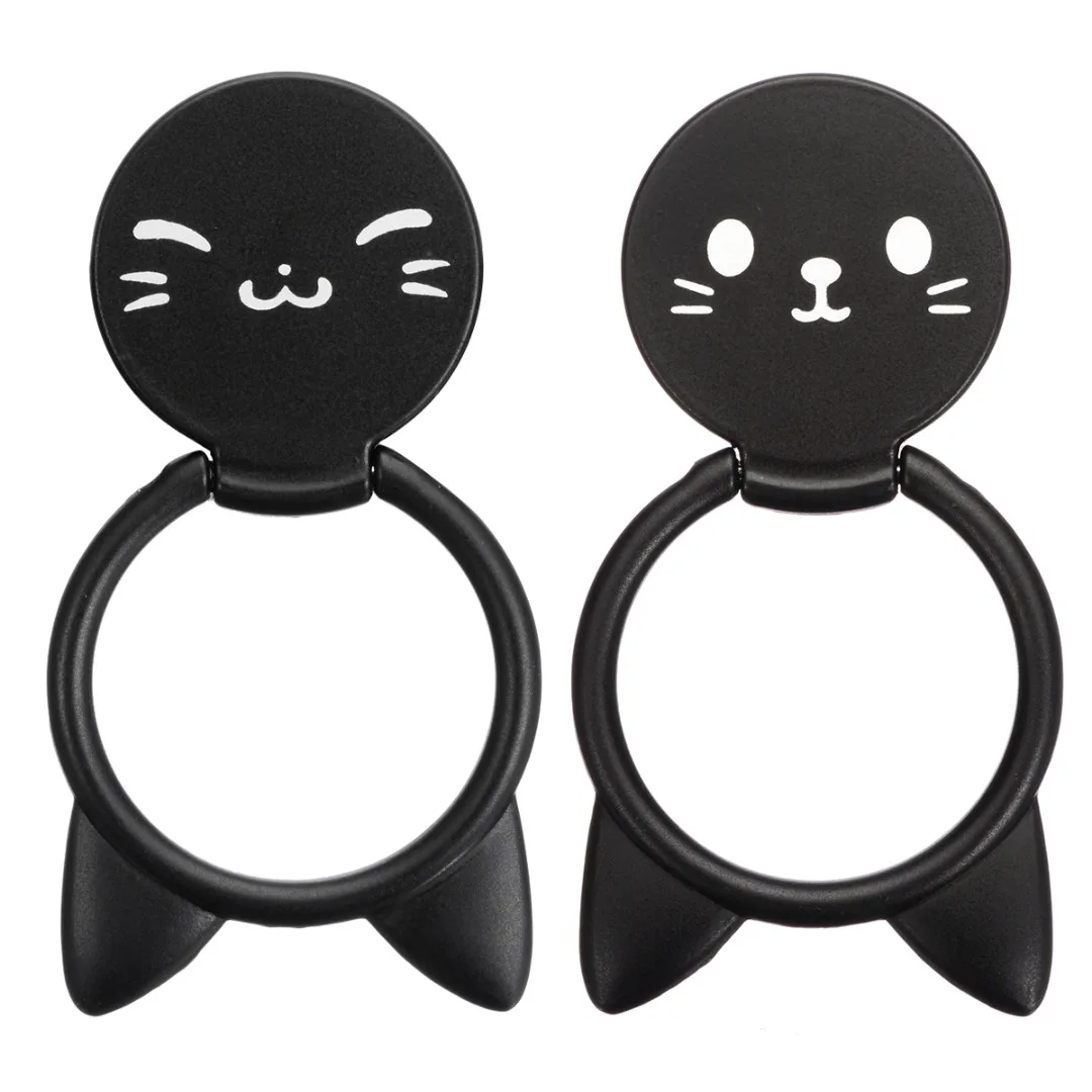 360 Degree Rotating Cute Cartoon Cat Finger Grip Ring Stand Holder for Mobile Cell Phone Finger Ring Smartphone Stand Holder