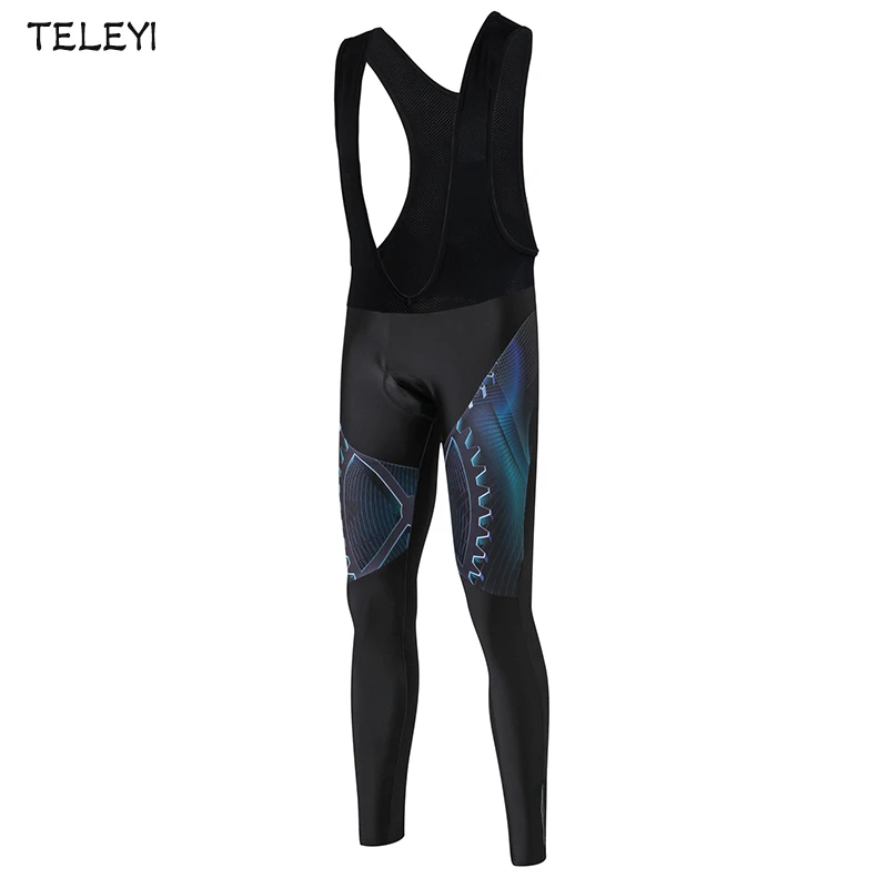 

Teleyi Men Cycling Pants Gear Bike Pants Black Sports MTB Cycling Gel 3D Padded Tight Bicycle Long Clothing Cycling Wear S-XXXL