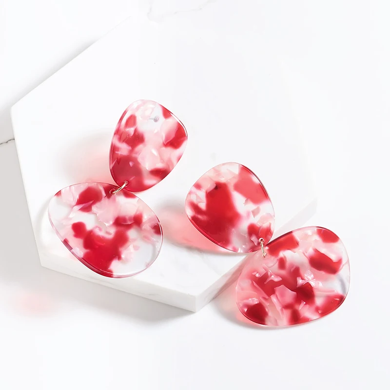 

Leopard Tortoiseshell Dangle Earrings for Women Geometric Irregular Earrings Unique Drop Acrylic Fashion Jewelry Pendientes 2019