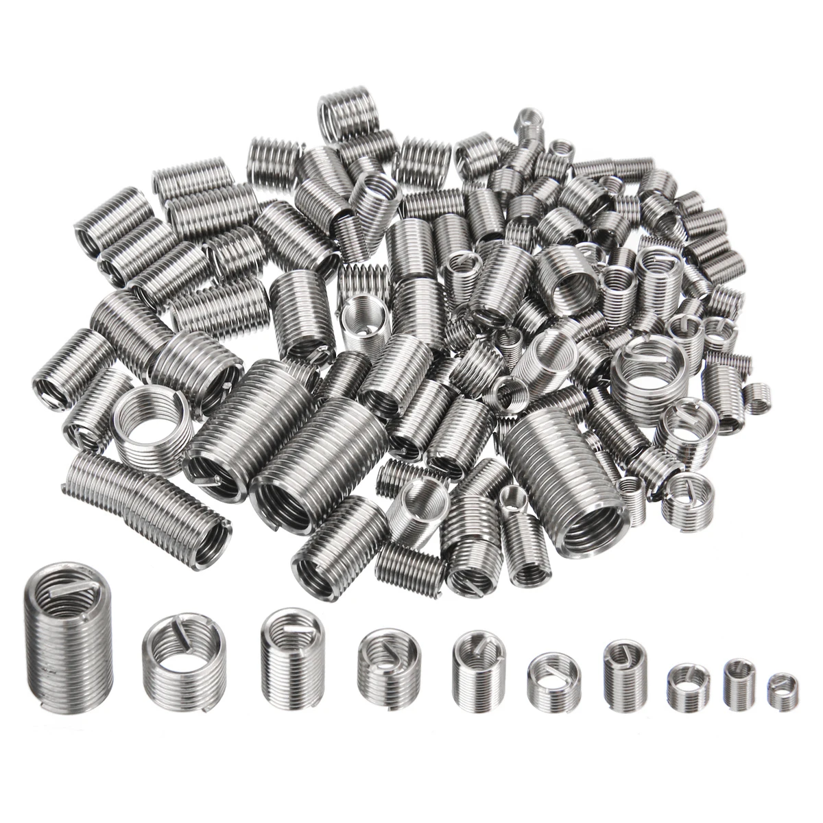 150pcs M3 M4 M5 M6 M8 Thread Insert Kit Bushing Screws Sleeve Stainless Steel Rivet Nut Tool Set