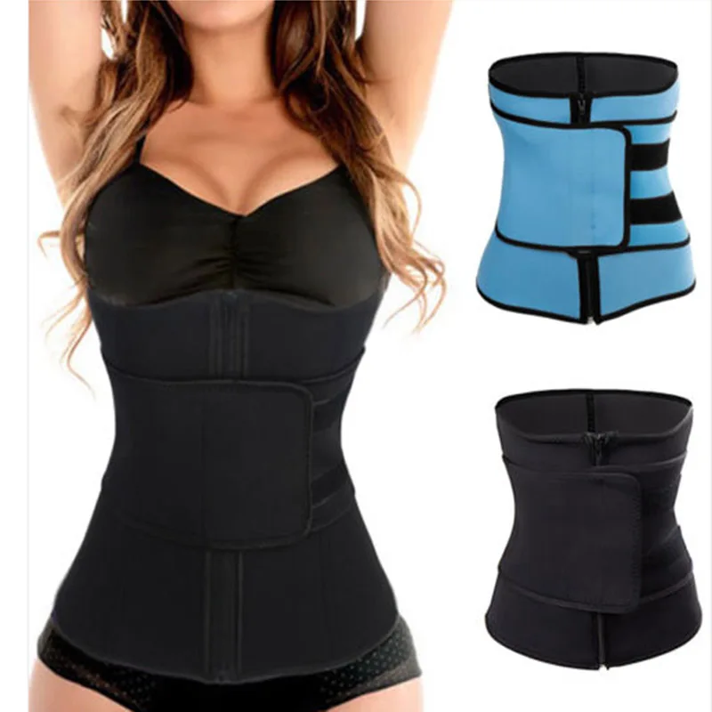 Shaping belt hook and loop zipper abdominal belt waist belt postpartum sports plastic belt sweat plastic belt I0708