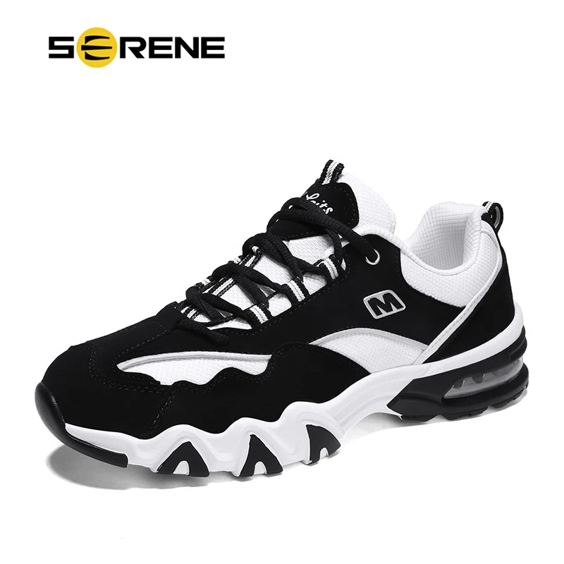

SERENE Brand High Top Lovers Air Black White Tenis Sneakers Fashion Shoes Men Casual Breathable Mesh Lace Up Hot Sale Mens Shoe