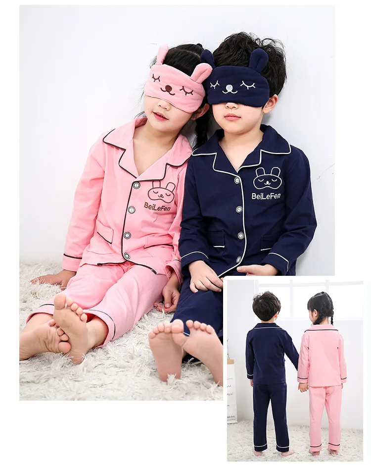 Spring Autumn Cotton Kids Pyjamas Suit Cartoon Children's Long-sleeved Cardigan Boys Pajamas Children's Set Girls Home Wear