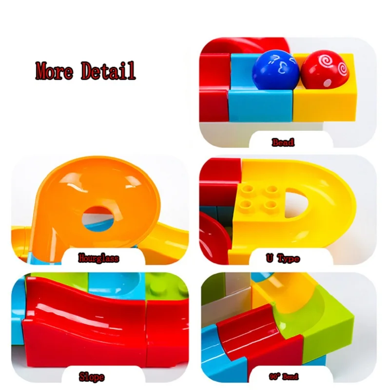 DIY Colorful Funnel Slide Brick Building  Model Blocks Toy  Marble Race Run Maze Ball Track Compatible Legoingly Duplo Block 