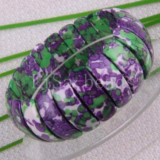 Fashion Jewelry Stretch Multicolor Natural Ocean Stone Bracelet 7\
