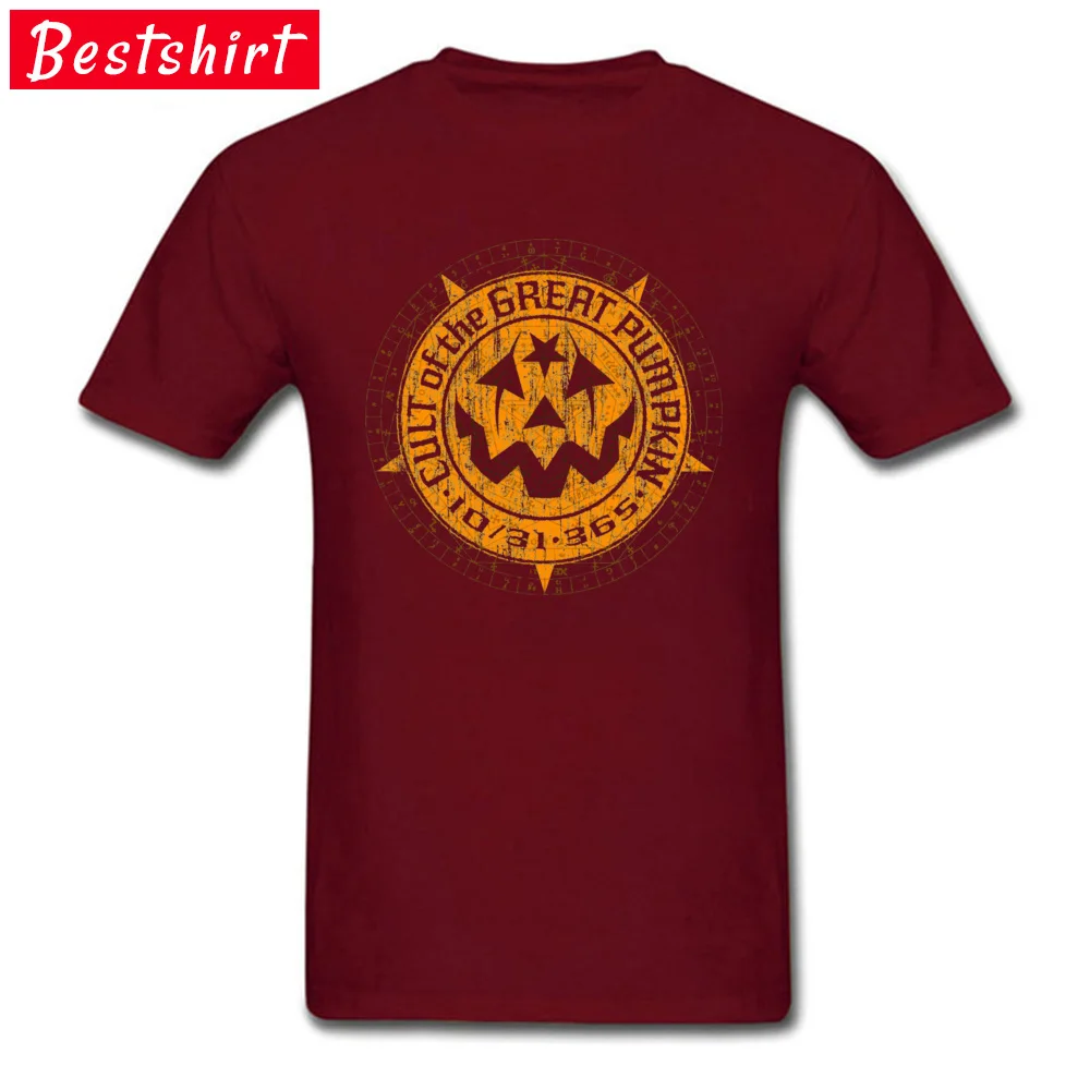 Casual Normal Short Sleeve Tops T Shirt Summer/Autumn Crew Neck 100% Cotton Boy T-Shirt Normal Tee-Shirts 2018 Cult of the Great Pumpkin Alchemy Logo 15715 maroon