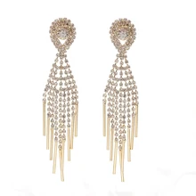 

Crystal Wedding Long Earrings Luxury Bridal Chandelier Earrings Wedding Engagement Jewelry For Beautiful Women ER-0039