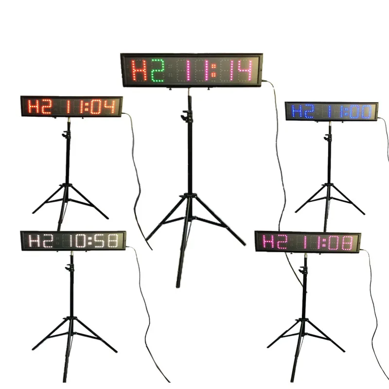 HongHao 4" 6 digits RGB LED Race Timing Clock For Running Events