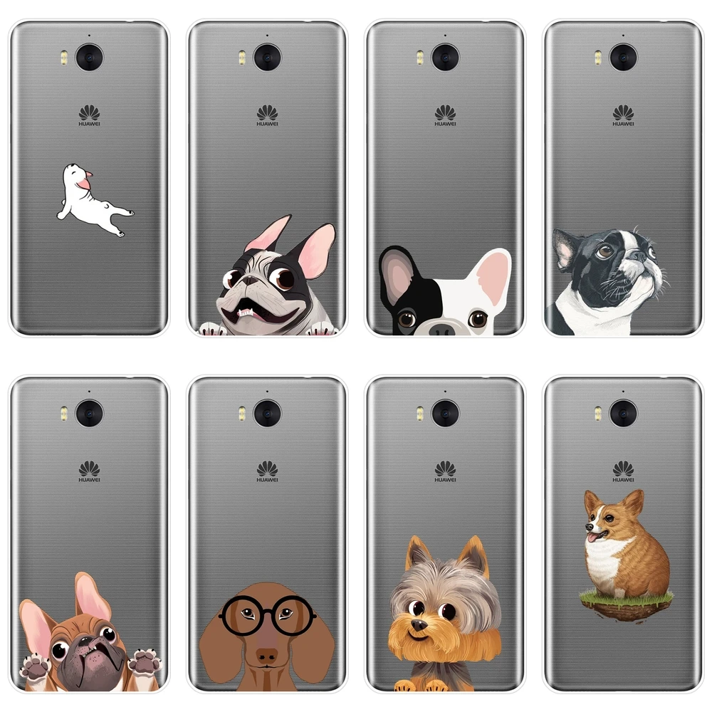 

TPU For Huawei Y3 Y5 Y6 II Y7 Pro Phone Case Silicone Pug Dog Corgi Soft Back Cover For Huawei Y5 Y6 Y7 Prime 2017 2018 Y9 2019