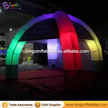 Подгонянный 5x5 метров светодиодный светильник надувной светодиодный шар с 4 ножками Мобильная палатка-паук с цифровой печатью для рекламы