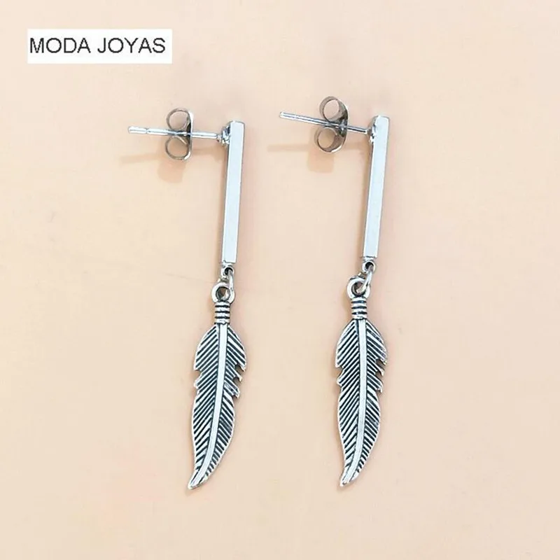 

1pair New Fashion Korean kpop Feather Branch Leaves Stud Earrings For Women and men Brand Earrings Jewelry