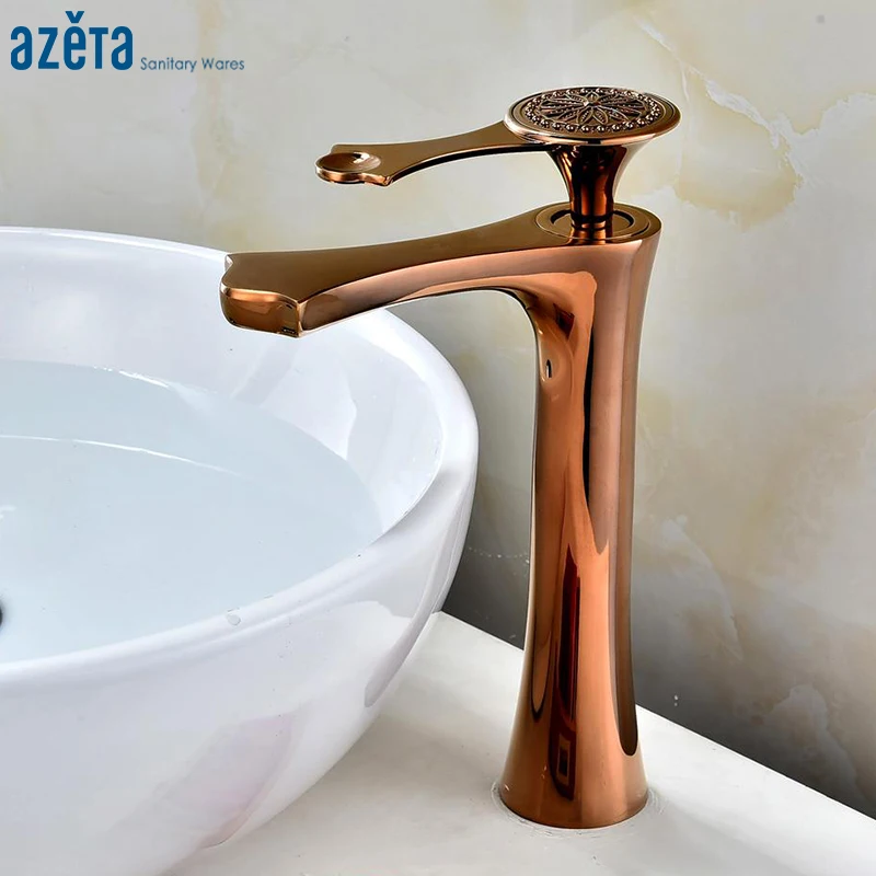 

Azeta High Basin Tap Bathroom Faucet Sink Washing Water Tap Bathroom Single Handle Basin Faucet Mixer AT6306HRG