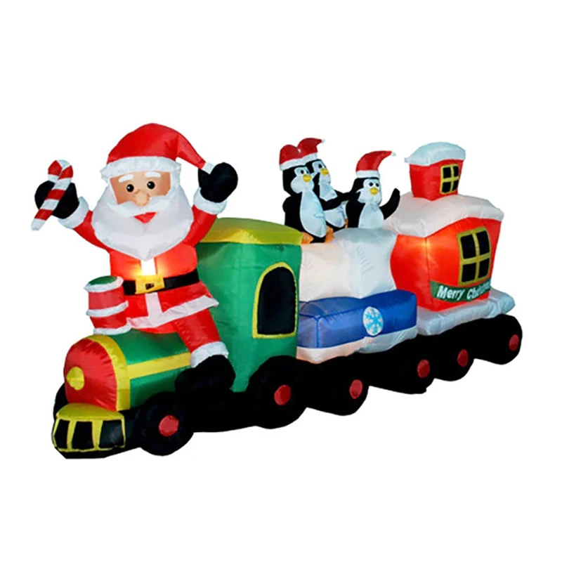 Infant Christmas Santa Claus Train With Penguin Led Lighted Giant