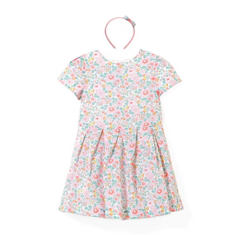 

2018 J brand Cotton Jacquard Flower dress Two-piece Vest dress 3-12 year