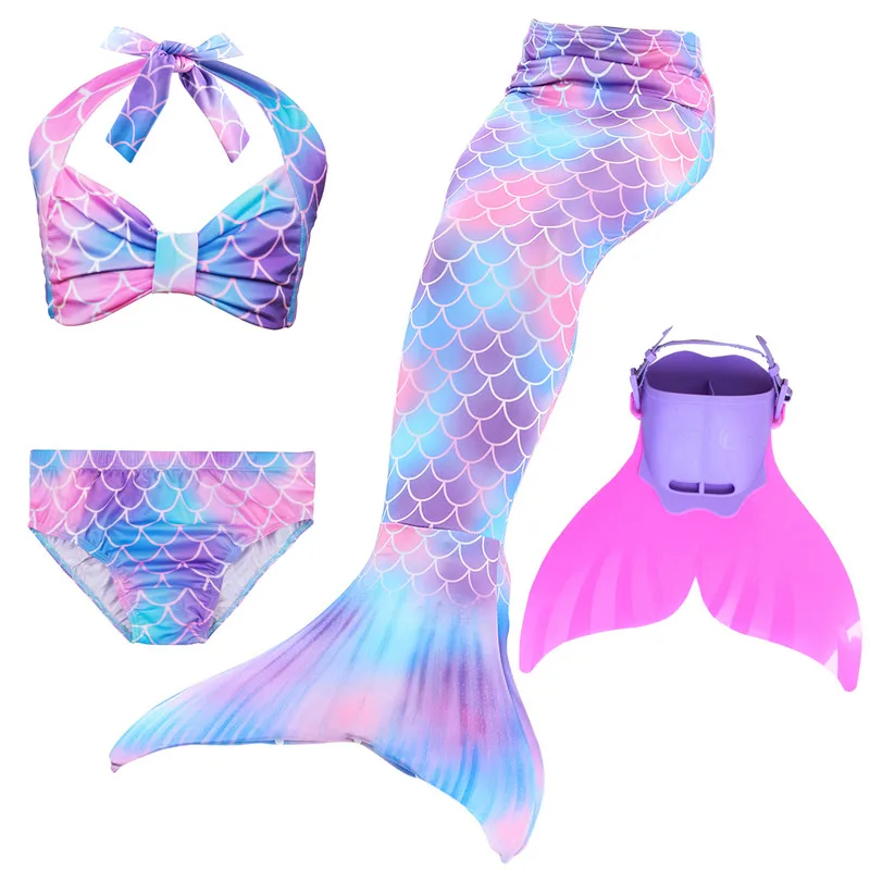 

Kids Mermaid Tails Swimsuit with Monofin Bikini Girls Costumes Child's Swimming Cosplay Swimsuit Mermaid Clothing