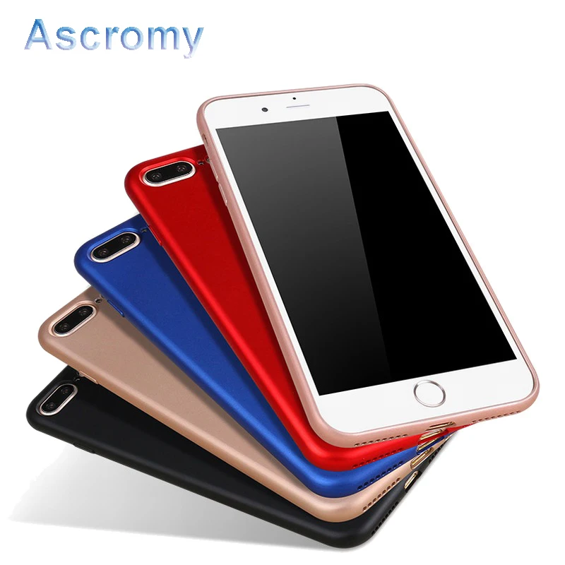 Ascromy Full Cover Soft Matte TPU Case for Apple iPhone 7 6 6S Plus 8 Back Sillicone Silicone Luxury capa Accessories |