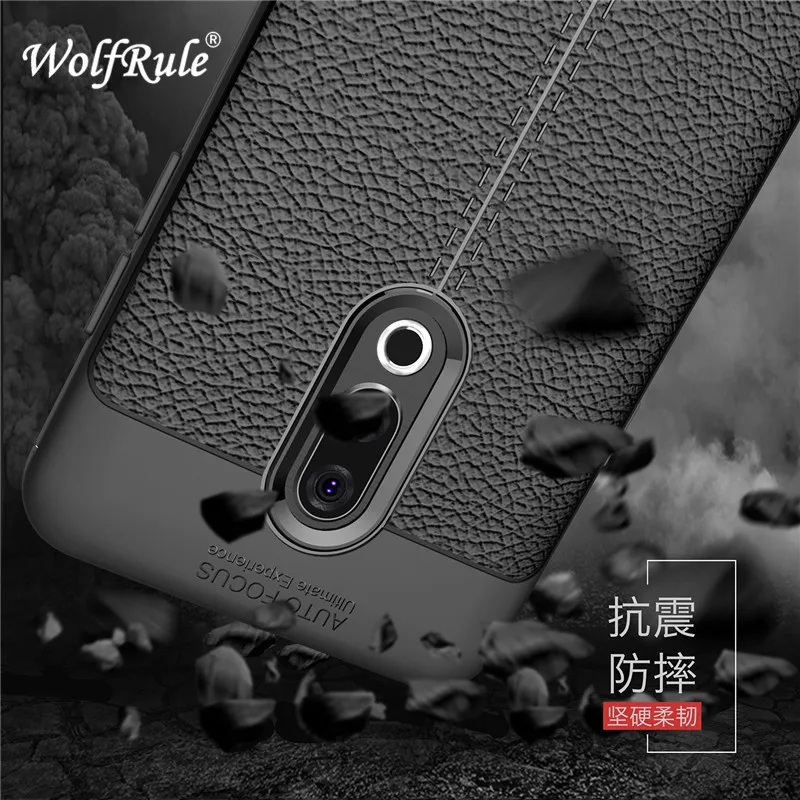 Чехол WolfRul Meizu 15 противоударный Роскошный кожаный чехол из ТПУ для чехлы