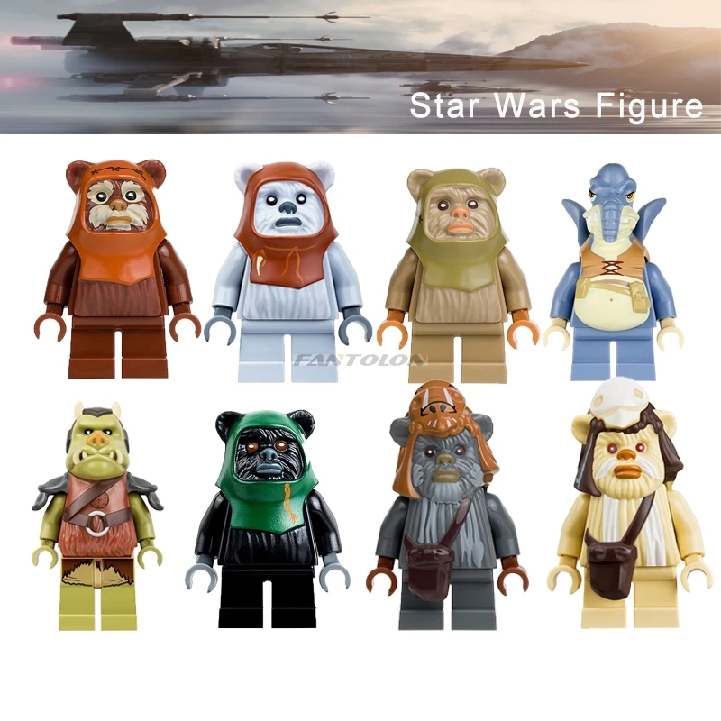 

1PCS Legoingly Star Wars Ewok Village Tan Tokkat Wicket Logray 10236 Battle of Endor 8038 Starwars Building Blocks Toys Pg8067