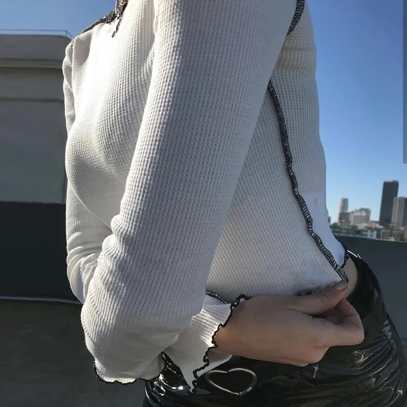 

Harajuku longsleeve t shirts women Spring Summer new Unif White Black short tops women streetwear ulzzang causal basic tshirt
