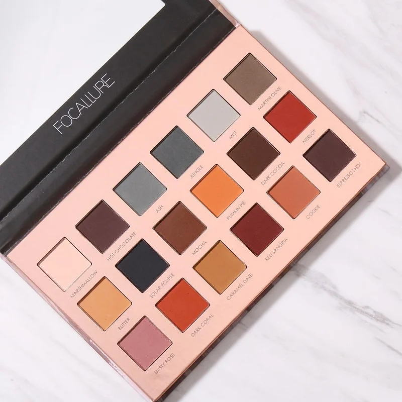 Ceny FOCALLURE 2019 nowa paleta cieni do powiek kolor ziemisty matowy drobny proszek łatwy w mieszaniu Blogger zalecany makijaż paleta cieni do powiek