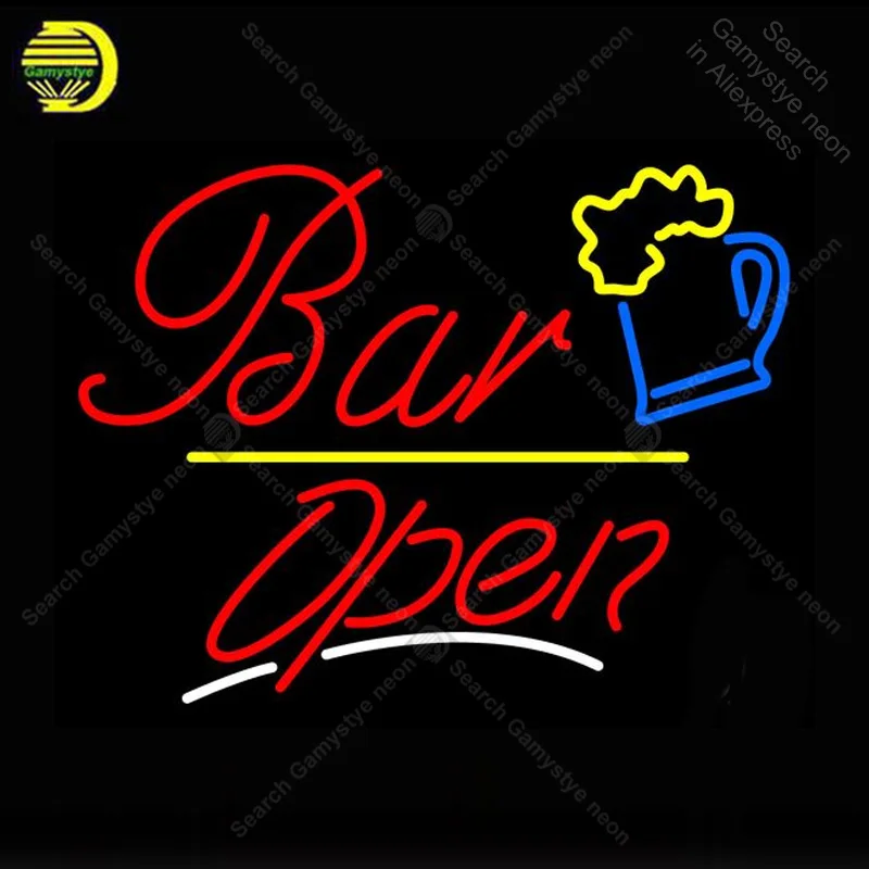 #*Cheap Neon Sign for bar open with cup Beer Neon Bulb handcraft Beer bar signglass neon signboard Decorate Hotel restaurant advertise