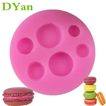 

New Size 6 With Macarons Fondant Silicone Mold Chocolate Mold DIY Cake Decoration Mold A1659