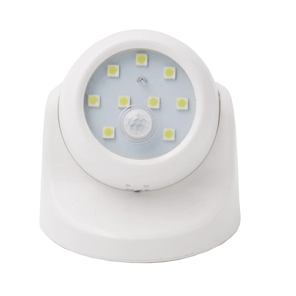360 Degree Rotation 9 LEDs PIR Motion Sensor Night Light Battery