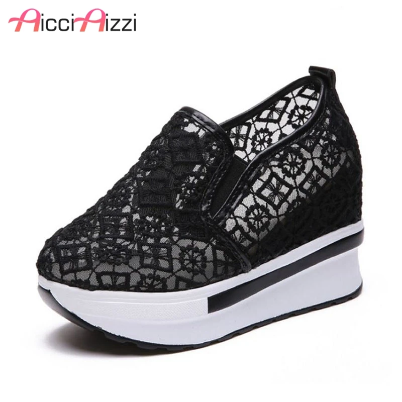 

ZALAVOR 2019 New Women Pumps Increase Mesh Shoes Women Sexy Fashion Comfortable Solid Color Daily Women Shoes Size 35-39