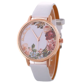 

2020 New Brand Women Rose Flower Watch Casual Leather Wrist Watches Women watch Dress Ladies Quartz Watch Clock reloj mujer saat