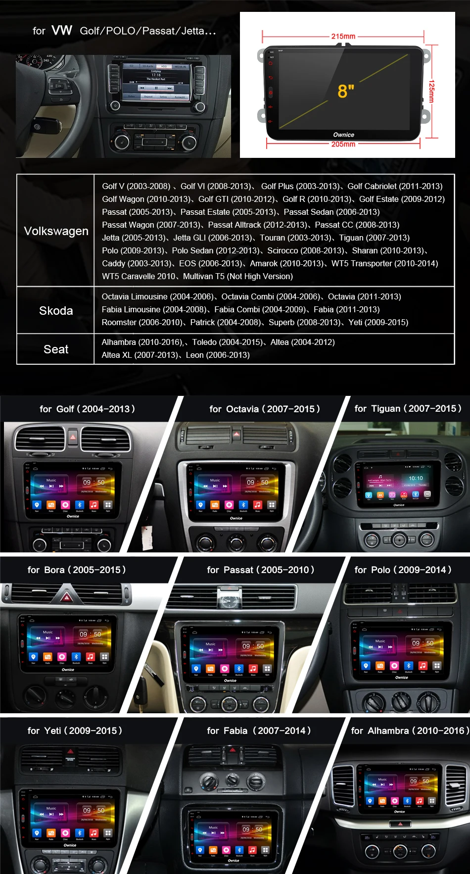 Sale IPS DSP CarPlay Octa Core 4G+32G CarPlay Android 9.0 Car DVD GPS Radio for VW PASSAT CC Golf Tiguan Touran Polo SEAT Altea Leon 3