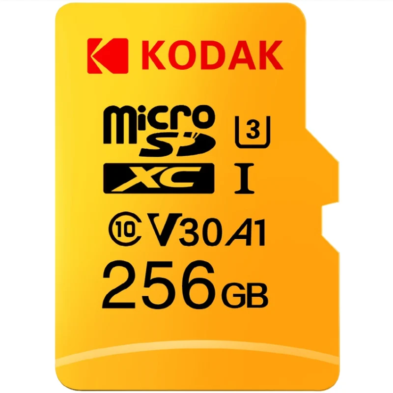 Карта памяти Kodak, 256 ГБ, 128 ГБ, 64 ГБ, U3, 32 ГБ, Micro sd карта, класс 10, UHS-1, флеш-карта, память Microsd, TF/sd карта s для планшета, 512 ГБ - Емкость: 256GB U3