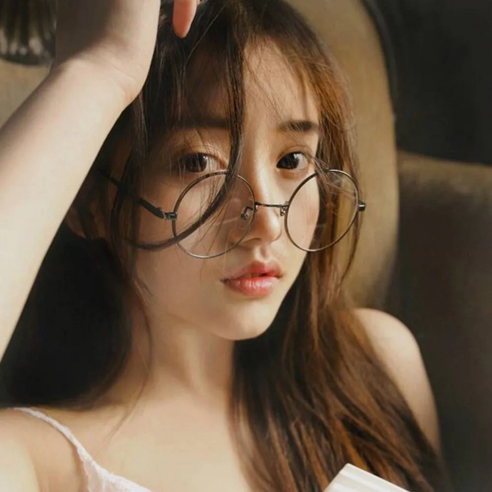 

New Unisex Vintage Round Reading Glasses Metal Frame Retro Personality College Style Eyeglass Clear Lens Eye Glasses Frames
