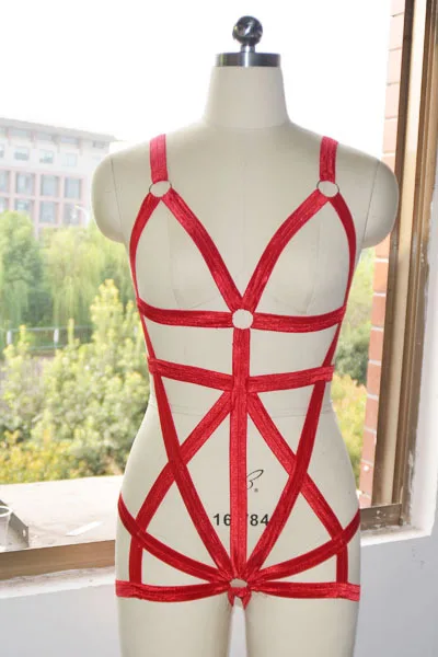 

New women Cupless Criss Cross Polyester Bondage Belt Adjustable Pole Dance Underwear Sexy Elastic Harness Lingerie