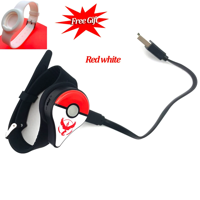 Подходит Bluetooth для Pokemon GO Plus, автоматический захват, внутренний аккумулятор, запястье для Go Plus, аксессуары для игр, оборудование, Прямая поставка - Цвет: Red white