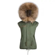 Искусственного меха кролика коричневый mr короткая куртка без рукавов с большой енот Воротник осеннее пальто