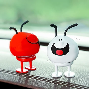 

2pcs/Set Car Decoration Cartoon Dog Cartoon Expression Shake Head Model Adornment Auto Interior Dashboard Ornament Accessories
