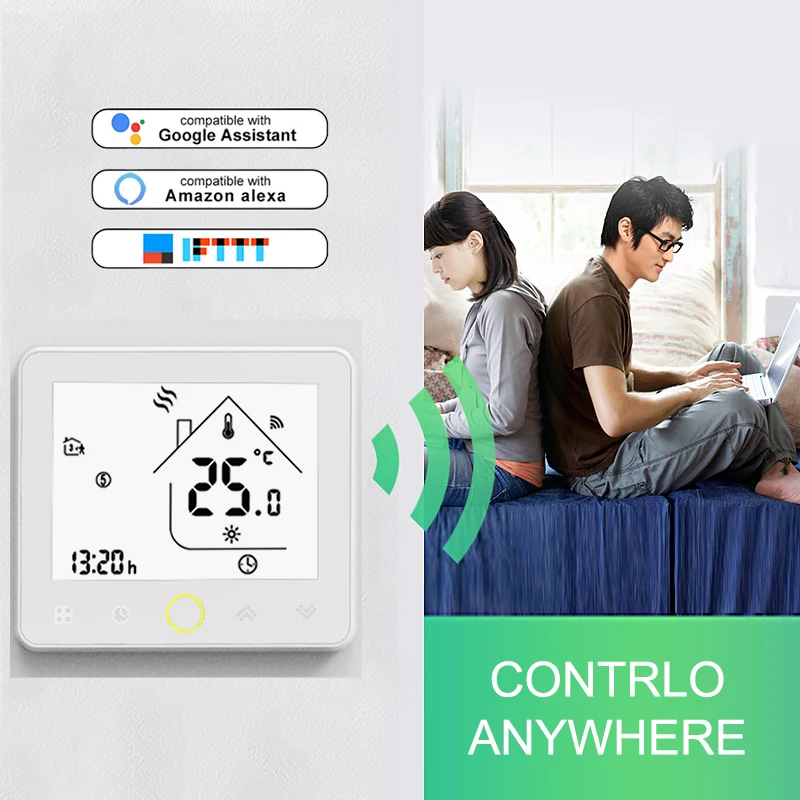 

WiFi Smart Thermostat Temperature Controller for Water / Electric Floor Heating Water / Gas Boiler Works with Alexa Google Home