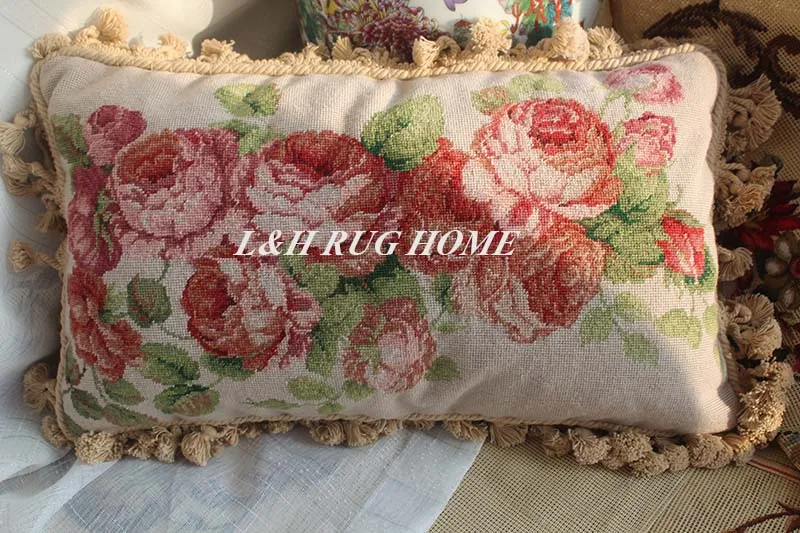 15 K 1" x 20" игольная подушка, ручная Подушка с цветочным дизайном без вставок