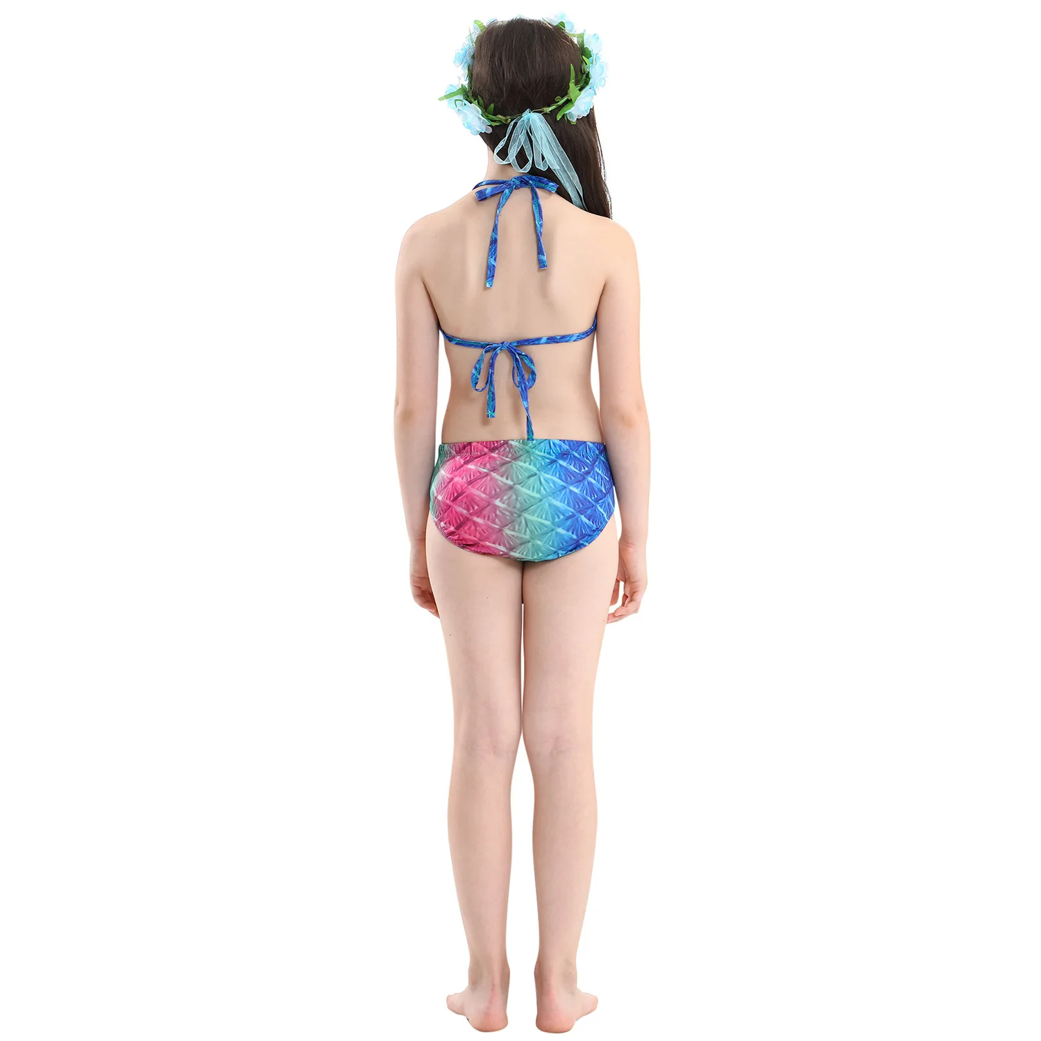 2019 детская Русалка костюм купальник бикини из трех частей Горячие весенний купальный костюм Костюм Русалки Косплей Детский костюм на