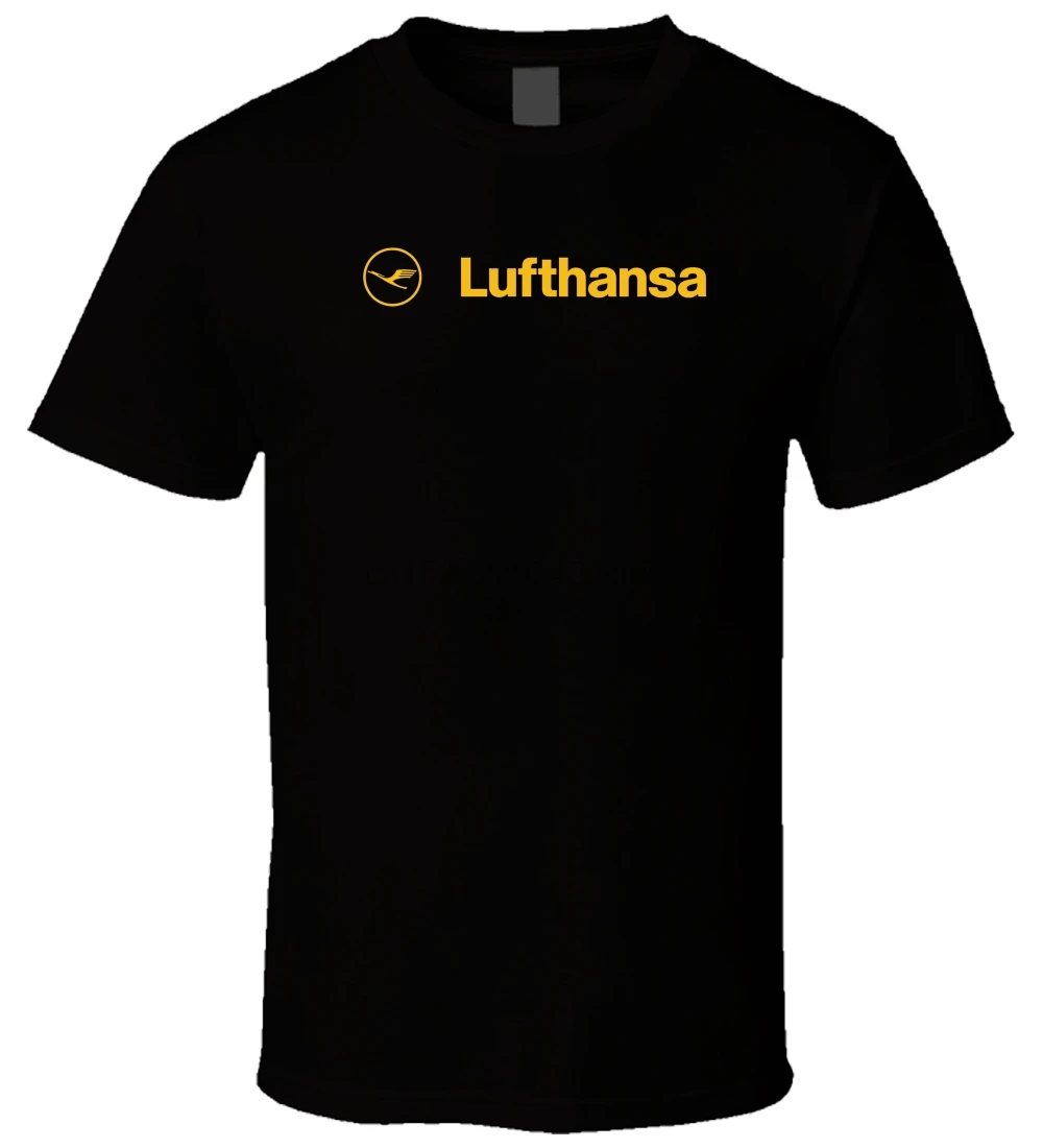 

Lufthansa Airline 5 New Hot Sale Black Men T Shirt Cotton Size S - 3XL Short Sleeve Summer T-Shirt Youth