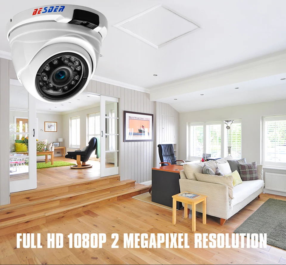 Besder широкоугольная 2,8 мм 720P 960P 1080P PoE CCTV купольная камера Крытый Открытый Антивандальный ONVIF инфракрасный металлический чехол IP камера