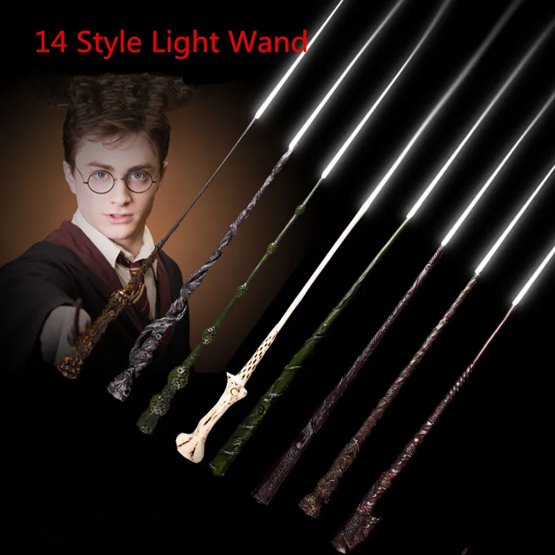 

High Quality Deluxe COS Harry Hermione Magical Wand LED Light Flashing/Black Gift Box Wizarding World Free Train Ticket