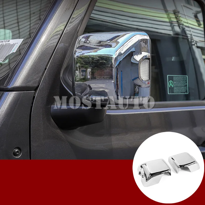 Для Jeep Wrangler JL ABS хром зеркало заднего вида рамка накладка- 2 шт серебристый/черный