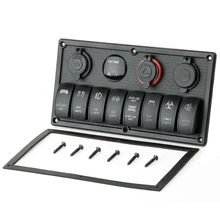 Neueste 2 USB Stecker Micro Aluminium Kfz-ladegerät Zigarettenanzünder Stecker Kippschalter Panel + Wasserdichte LED Spannung