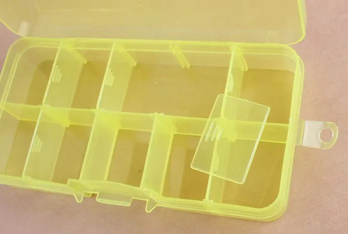 1pcs 10 Slot Jewelry Rectangle Display Storage beads Organizer Case Box