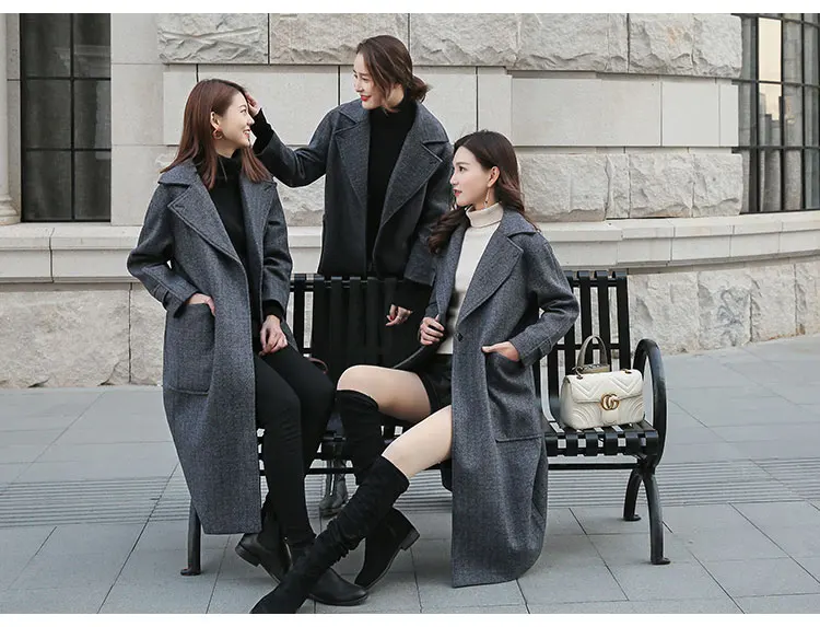 Women Winter Long Wool Jacket Coat Overknee Outwear Jackets 2018 Elegant Overcoat Wool Coats For Female Chinese Star AS070 (5)