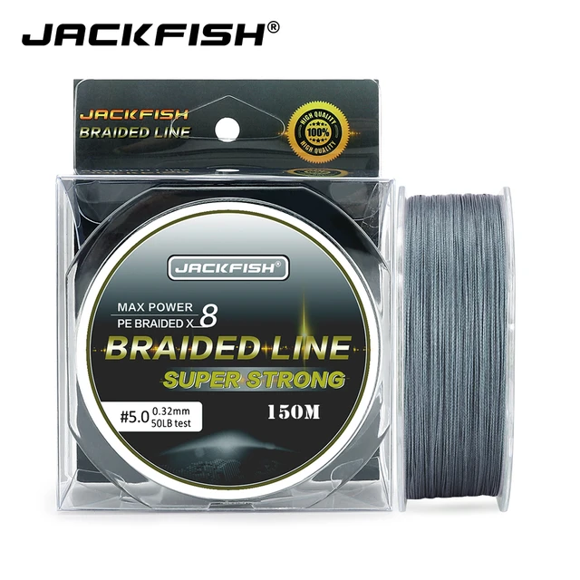 JACKFISH 8 strands 150M Super Strong PE Braided Fishing Line 10-80LB  Multifilament Fishing Line Carp