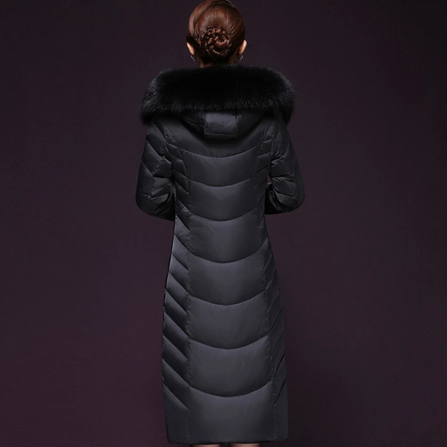 À Col D'hiver Grande Longue frost Fur Mode Black caramel Capuchon Fourrure Manteau X1648 Taille Femme violet Collar Femmes Veste Chaud Doudoune De Nouveau YXvPdd